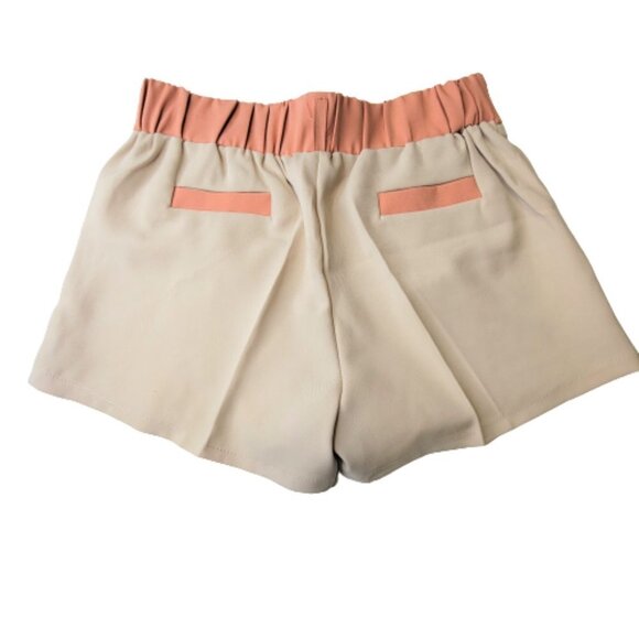 LADIES Beige Two Tone Dress Shorts Size S or Size M - Picture 2 of 14